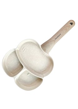 Aluminiowa kremowa patelnia do jajek z powłoką marmurkową F7-W14 ze sklepu Edinos.pl w kategorii Naczynia - zdjęcie 177792457
