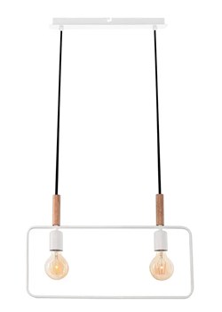 Biała podwójna lampa wisząca w stylu industrialnym - 4X D223 S7-L06 ze sklepu Edinos.pl w kategorii Lampy wiszące - zdjęcie 177792837