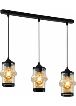 Czarna trzykloszowa lampa w stylu glamoru - K8-F47 ze sklepu Edinos.pl w kategorii Lampy wiszące - zdjęcie 177792865