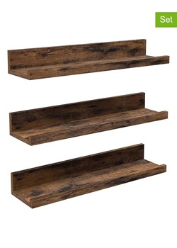 SONGMICS Regały ścienne (3 szt.) w kolorze brązowym - dł. 38 cm ze sklepu Limango Polska w kategorii Regały i witryny - zdjęcie 177799485