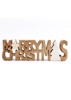 SiL Interiors Dekoracja &quot;Merry Christmas&quot; w kolorze jasnobrązowo-białym - 41 x 12,5 x 3,5 cm ze sklepu Limango Polska w kategorii Dekoracje - zdjęcie 177799985