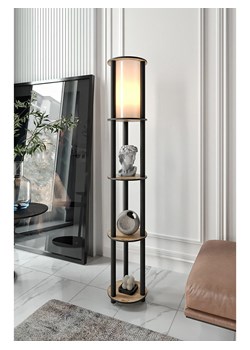 ABERTO DESIGN Lampa stojąca w kolorze jasnobrązowo-czarnym - 24 x 150 x 25 cm ze sklepu Limango Polska w kategorii Oświetlenie - zdjęcie 177801095