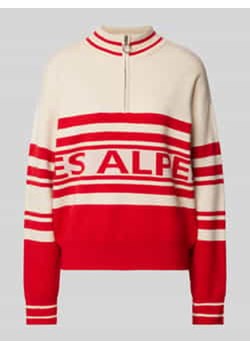 Sweter z dzianiny z mieszanki wiskozy ze stójką i zamkiem błyskawicznym ze sklepu Peek&Cloppenburg  w kategorii Swetry damskie - zdjęcie 177805917