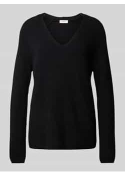 Sweter z dzianiny o kroju regular fit z dekoltem w serek i raglanowymi rękawami ze sklepu Peek&Cloppenburg  w kategorii Swetry damskie - zdjęcie 177806946
