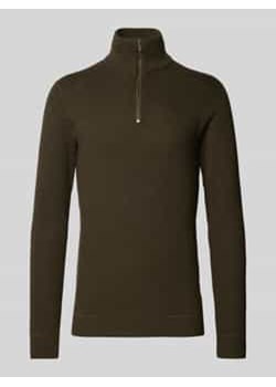 Sweter z dzianiny ze stójką model ‘BLUCHRISTER’ ze sklepu Peek&Cloppenburg  w kategorii Swetry męskie - zdjęcie 177809085