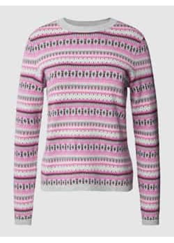 Sweter o normalnym kroju z prążkowanymi wykończeniami ze sklepu Peek&Cloppenburg  w kategorii Swetry damskie - zdjęcie 177810766