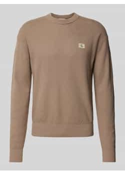 Sweter z dzianiny z naszywką z logo ze sklepu Peek&Cloppenburg  w kategorii Swetry męskie - zdjęcie 177811879
