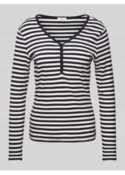 Bluzka o kroju slim fit z długim rękawem i dekoltem henley ze sklepu Peek&Cloppenburg  w kategorii Bluzki damskie - zdjęcie 177813848