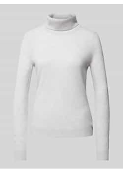 Sweter z wywijanym kołnierzem z prążkowanymi wykończeniami ze sklepu Peek&Cloppenburg  w kategorii Swetry damskie - zdjęcie 177815048