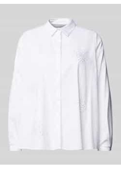 Bluzka koszulowa o kroju regular fit z obszyciem ozdobnymi kamieniami ze sklepu Peek&Cloppenburg  w kategorii Koszule damskie - zdjęcie 177818368