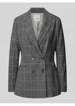 Żakiet o kroju slim fit ze wzorem w kratę i dwurzędową listwą guzikową ze sklepu Peek&Cloppenburg  w kategorii Marynarki damskie - zdjęcie 177818599