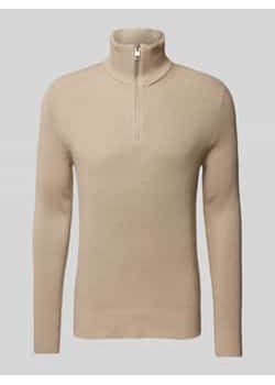 Sweter z dzianiny z kołnierzem model ‘PERFECT’ ze sklepu Peek&Cloppenburg  w kategorii Swetry męskie - zdjęcie 177818725