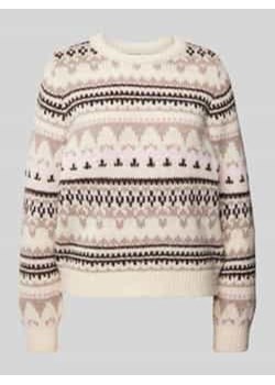 Sweter z dzianiny o kroju regular fit z zimowym wzorem model ‘MONTANA’ ze sklepu Peek&Cloppenburg  w kategorii Swetry damskie - zdjęcie 177819677