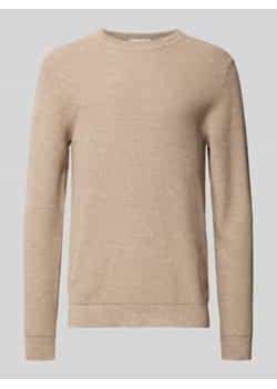 Sweter z dzianiny z fakturowanym wzorem model ‘ROSS’ ze sklepu Peek&Cloppenburg  w kategorii Swetry męskie - zdjęcie 177820376