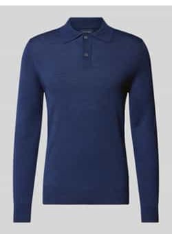 Sweter z dzianiny o kroju slim fit z kołnierzykiem polo ze sklepu Peek&Cloppenburg  w kategorii Swetry męskie - zdjęcie 177820729