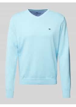 Sweter z dzianiny z wyhaftowanym logo ze sklepu Peek&Cloppenburg  w kategorii Swetry męskie - zdjęcie 177821829