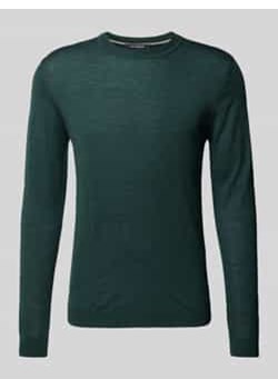 Sweter z dzianiny z okrągłym dekoltem ze sklepu Peek&Cloppenburg  w kategorii Swetry męskie - zdjęcie 177823088