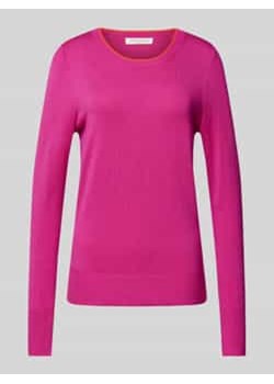 Sweter z dzianiny z okrągłym dekoltem ze sklepu Peek&Cloppenburg  w kategorii Swetry damskie - zdjęcie 177823275