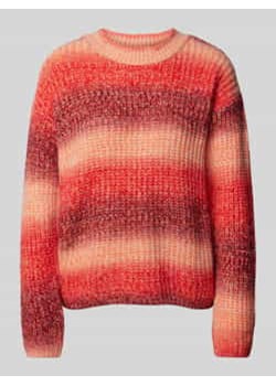 Sweter z dzianiny z prążkowanym,okrągłym dekoltem ze sklepu Peek&Cloppenburg  w kategorii Swetry damskie - zdjęcie 177823526