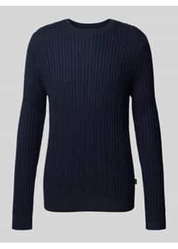 Sweter z dzianiny o kroju regular fit z mieszanki wełny ze ściegiem warkoczowym ze sklepu Peek&Cloppenburg  w kategorii Swetry męskie - zdjęcie 177824517