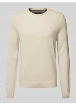 Sweter z dzianiny z wyhaftowanym logo ze sklepu Peek&Cloppenburg  w kategorii Swetry męskie - zdjęcie 177825525