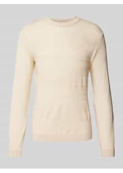 Sweter z wełny z fakturowanym wzorem model ‘TRAY’ ze sklepu Peek&Cloppenburg  w kategorii Swetry męskie - zdjęcie 177826526