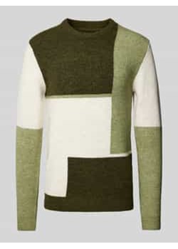 Sweter z dzianiny z prążkowanymi wykończeniami ze sklepu Peek&Cloppenburg  w kategorii Swetry męskie - zdjęcie 177829348