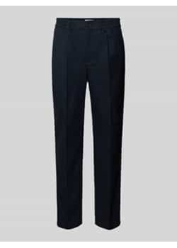Spodnie o kroju tapered fit z zakładkami w pasie i elastycznym pasem model ‘MARC’ ze sklepu Peek&Cloppenburg  w kategorii Spodnie męskie - zdjęcie 177829786
