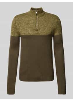 Sweter z dzianiny ze stójką ze sklepu Peek&Cloppenburg  w kategorii Swetry męskie - zdjęcie 177830508