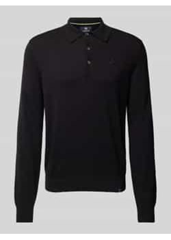 Sweter z dzianiny z wyhaftowanym logo ze sklepu Peek&Cloppenburg  w kategorii Swetry męskie - zdjęcie 177830547
