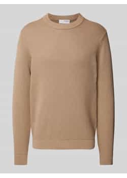 Sweter z dzianiny z prążkowanymi wykończeniami model ‘DANE’ ze sklepu Peek&Cloppenburg  w kategorii Swetry męskie - zdjęcie 177830989