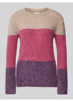 Sweter z dzianiny z okrągłym dekoltem ze sklepu Peek&Cloppenburg  w kategorii Swetry damskie - zdjęcie 177831105