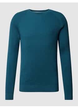 Sweter z dzianiny z prążkowanymi wykończeniami ze sklepu Peek&Cloppenburg  w kategorii Swetry męskie - zdjęcie 177831499