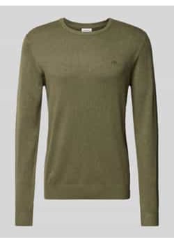 Sweter z dzianiny z prążkowanymi wykończeniami ze sklepu Peek&Cloppenburg  w kategorii Swetry męskie - zdjęcie 177832785