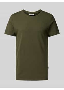 T-shirt z prążkowanym okrągłym dekoltem ze sklepu Peek&Cloppenburg  w kategorii T-shirty męskie - zdjęcie 177834539