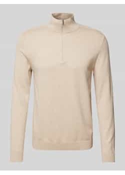 Sweter z dzianiny z prążkowanymi wykończeniami model ‘BERG’ ze sklepu Peek&Cloppenburg  w kategorii Swetry męskie - zdjęcie 177835996