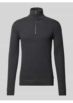 Sweter z dzianiny ze stójką model ‘BLUCHRISTER’ ze sklepu Peek&Cloppenburg  w kategorii Swetry męskie - zdjęcie 177836678