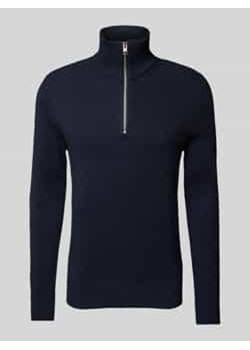 Sweter z dzianiny z kołnierzem model ‘PERFECT’ ze sklepu Peek&Cloppenburg  w kategorii Swetry męskie - zdjęcie 177838188