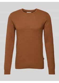 Sweter z dzianiny z fakturowanym wzorem ze sklepu Peek&Cloppenburg  w kategorii Swetry męskie - zdjęcie 177839018