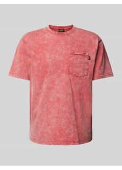 T-shirt z prążkowanym okrągłym dekoltem ze sklepu Peek&Cloppenburg  w kategorii T-shirty męskie - zdjęcie 177839779