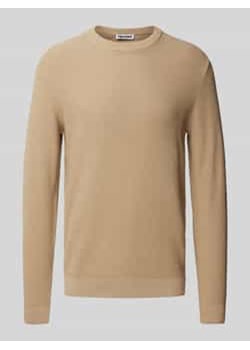 Sweter z dzianiny z okrągłym dekoltem ze sklepu Peek&Cloppenburg  w kategorii Swetry męskie - zdjęcie 177839809