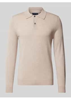 Sweter z dzianiny o kroju slim fit z kołnierzykiem polo ze sklepu Peek&Cloppenburg  w kategorii Swetry męskie - zdjęcie 177840576