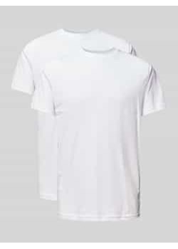 T-shirt z prążkowanym okrągłym dekoltem ze sklepu Peek&Cloppenburg  w kategorii Podkoszulki męskie - zdjęcie 177843136
