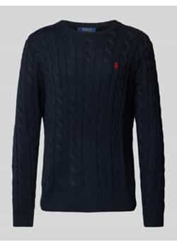 Sweter z dzianiny z prążkowanymi wykończeniami model ‘DRIVER’ ze sklepu Peek&Cloppenburg  w kategorii Swetry męskie - zdjęcie 177844558