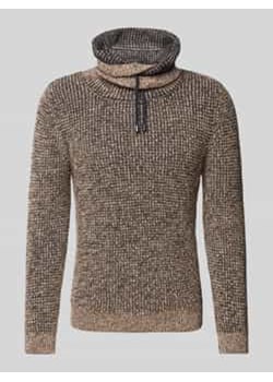 Sweter z dzianiny z prążkowanymi wykończeniami ze sklepu Peek&Cloppenburg  w kategorii Swetry męskie - zdjęcie 177848289