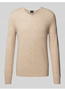 Sweter z dzianiny z prążkowanymi wykończeniami ze sklepu Peek&Cloppenburg  w kategorii Swetry męskie - zdjęcie 177850928