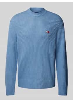 Sweter z dzianiny z naszywką z logo ze sklepu Peek&Cloppenburg  w kategorii Swetry męskie - zdjęcie 177851895