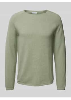 Sweter z dzianiny z okrągłym dekoltem ze sklepu Peek&Cloppenburg  w kategorii Swetry męskie - zdjęcie 177853349