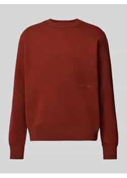 Sweter z dzianiny z nadrukiem z logo model ‘VESTERBRO’ ze sklepu Peek&Cloppenburg  w kategorii Swetry męskie - zdjęcie 177854037