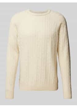Sweter z dzianiny z prążkowanymi wykończeniami ze sklepu Peek&Cloppenburg  w kategorii Swetry męskie - zdjęcie 177854146